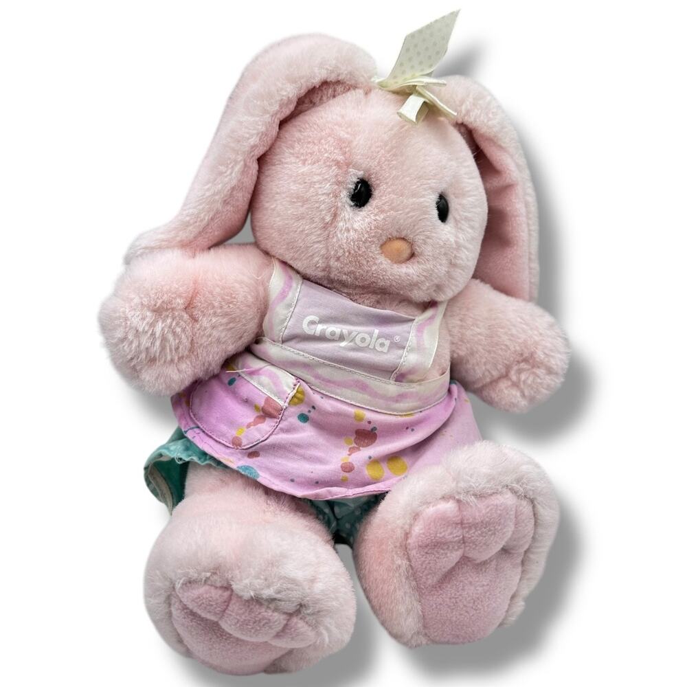 vintage 1990s Hallmark pink Crayola Bunny plush stuffed animal